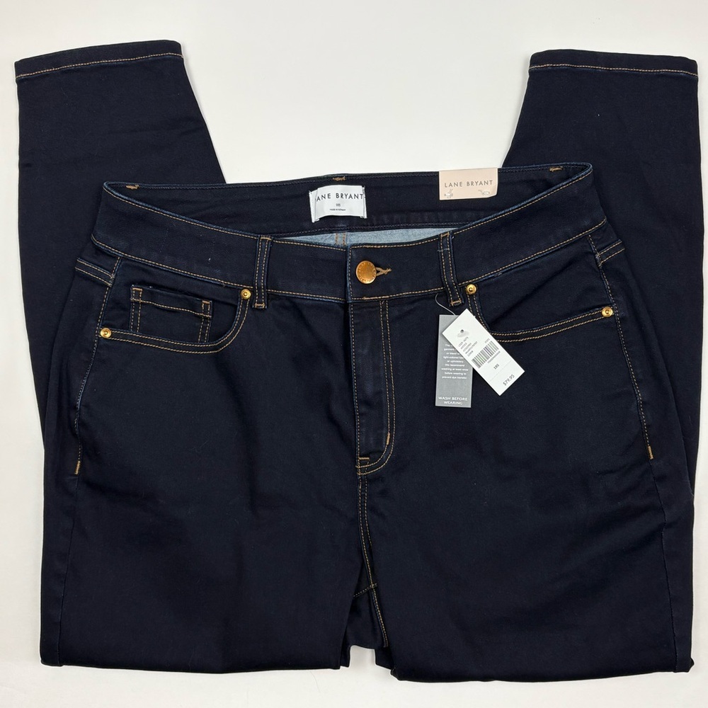 NTW Lane Bryant Indigo Stretch Skinny Jeans Curvy Fit size 18 Short Hi-Rise 7/24